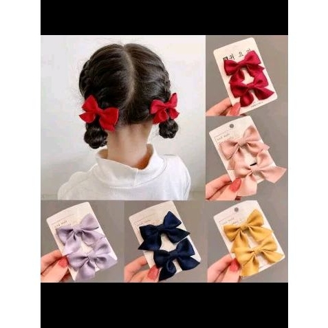 Jepit rambut pita anak bahan satin