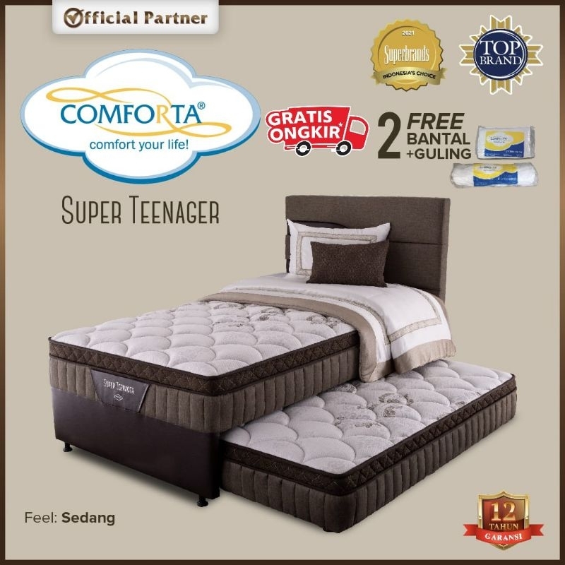 bed 2 in 1 bed dorong sorong kasur latex anak Comforta - super teenager 120 100 x 200