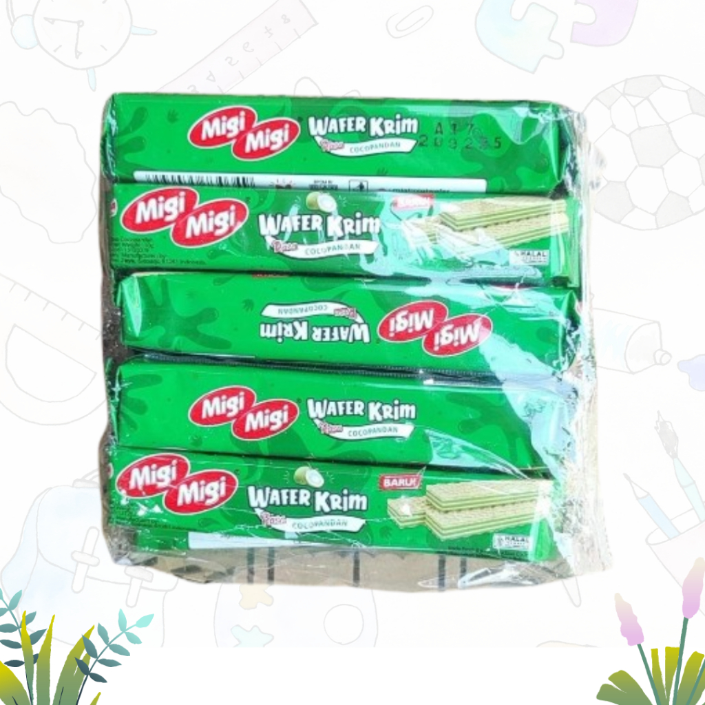 

MIGI MIGI Wafer dengan Krim Rasa CocoPandan 10x10gr (Pack)