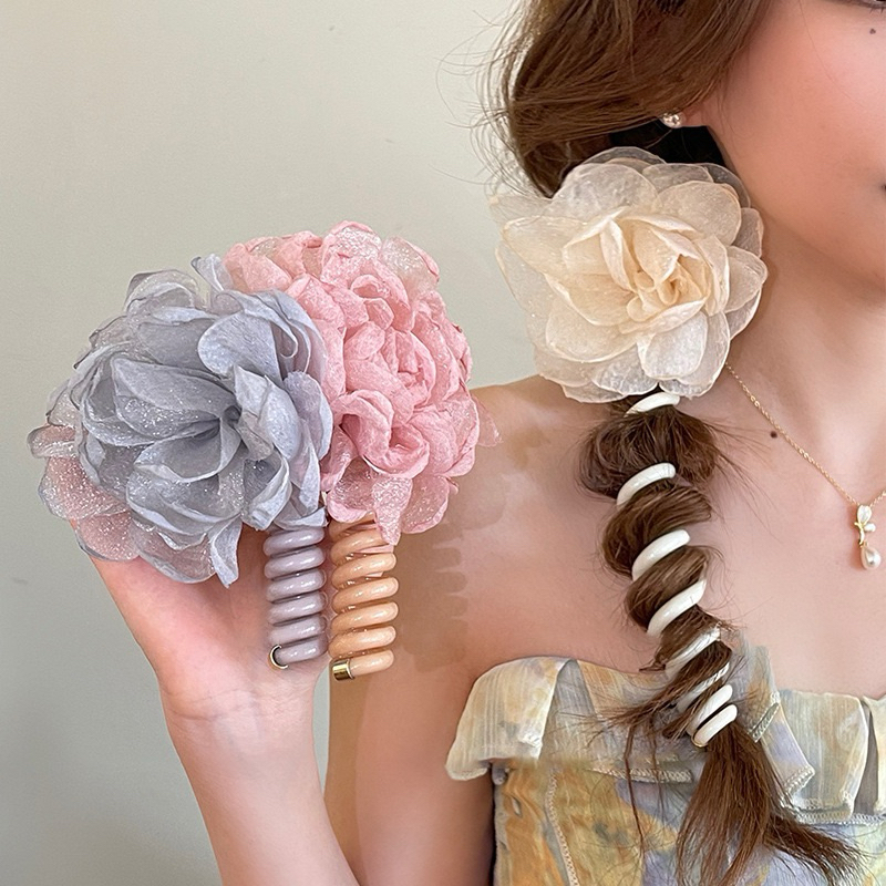 [FAFAFA] Ikat Rambut Spiral Bunga