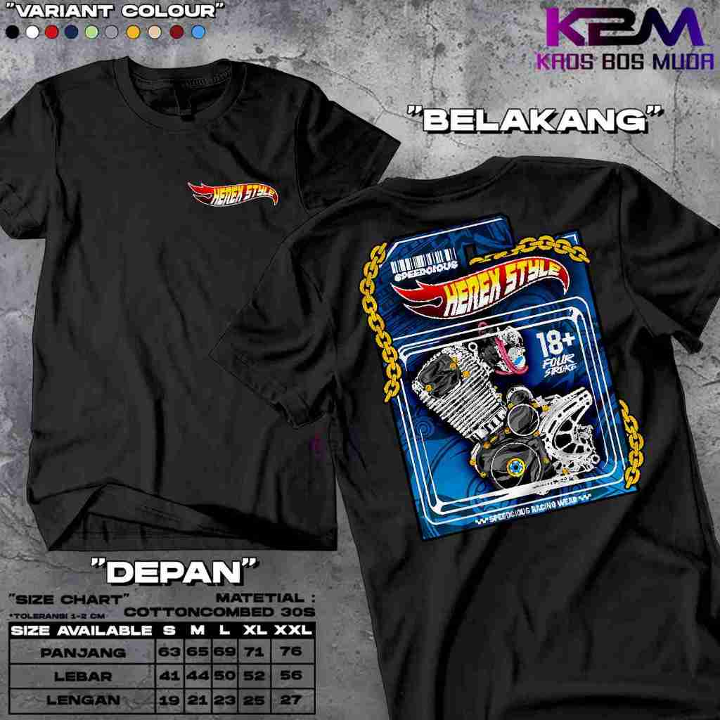 Kaos Racing Mesin Herex Engine Hotwheels Original Speedcious | Baju Distro Mesin Herex CB Tiger GL M