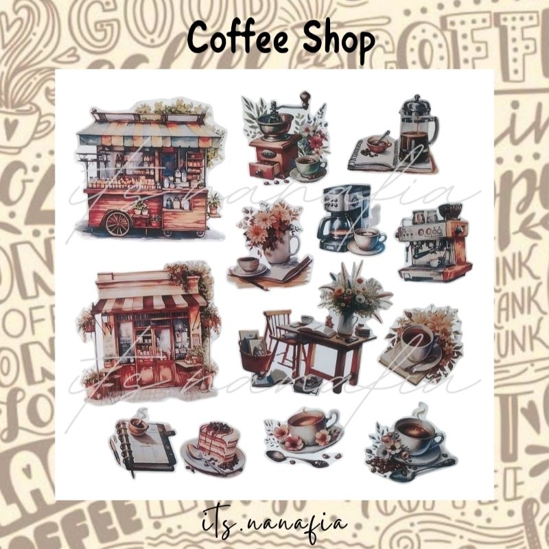 

Cafe Sticker "Coffee Time" journaling scrapbook bujo