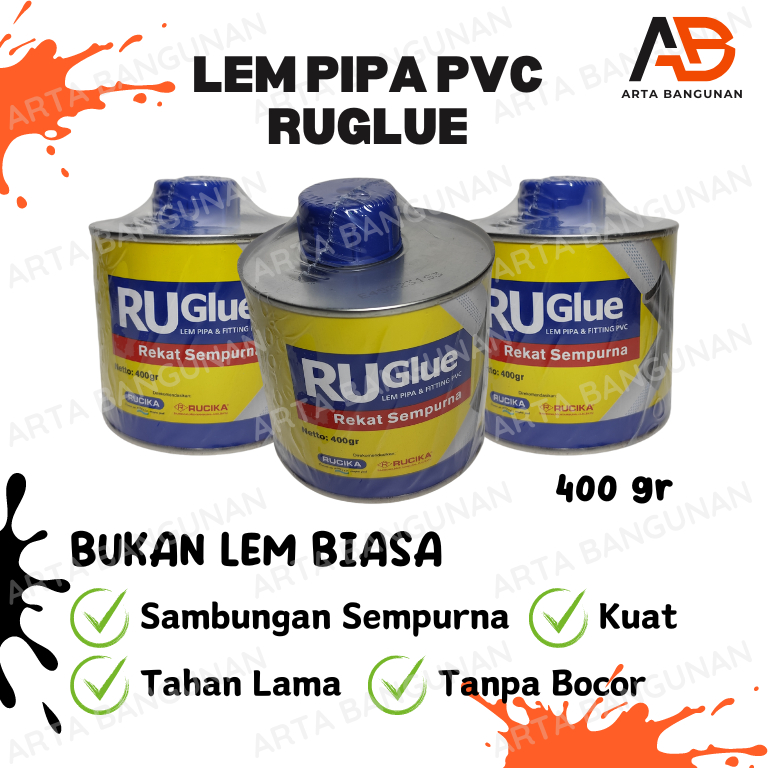 LEM RUGLUE KALENG 400 gr / LEM PVC RUGLUE / LEM PIPA RUCIKA