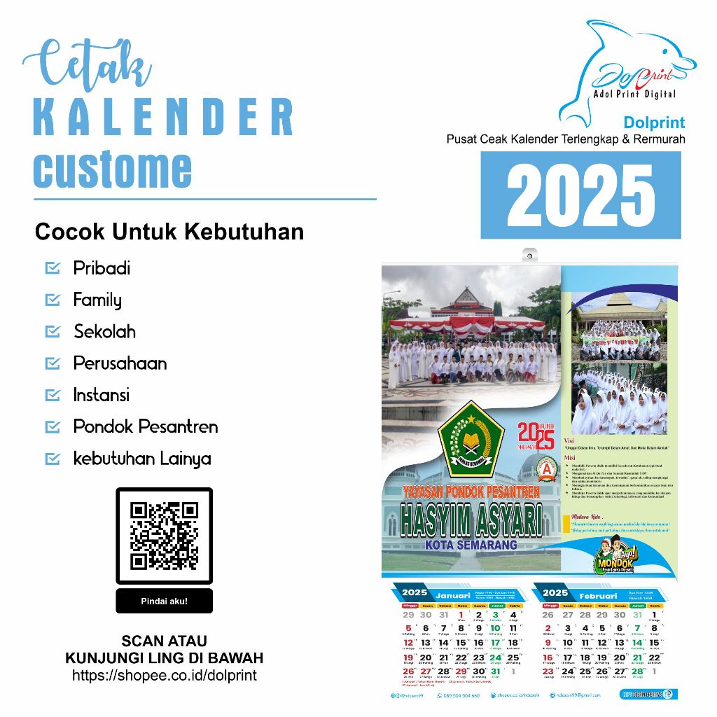 

Kalender Dinding ( 6 Lembar / 2 Bulanan ) Custom Desain