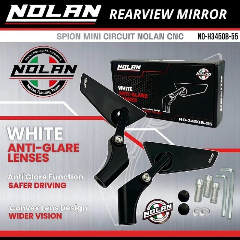 kaca spion nolan circuit aluminium universal spion circuit mini aluminium fazzio vespa matic beat mi
