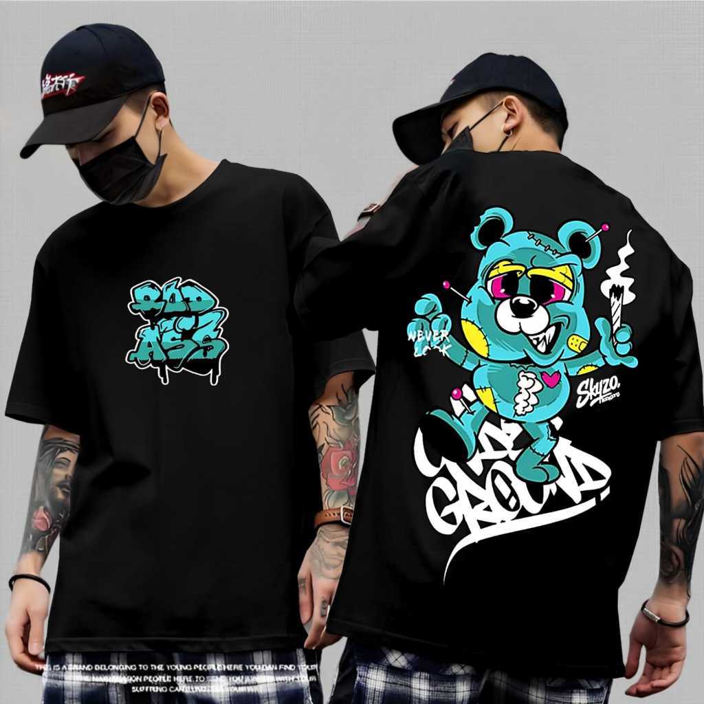 Baju Kaos Distro Tshirt Terlaris NEVER LOOK Pakaian Pria Wanita Terbaru | Kaos Distro Unisex Keren L