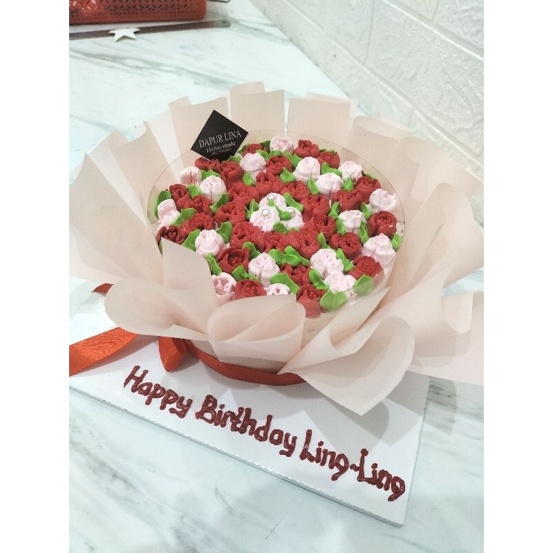 

KUE ULANGTAHUN BOUQUET FLOWER CAKE, BIRTHDAY CAKE BOUQUET FLOWER CAKE