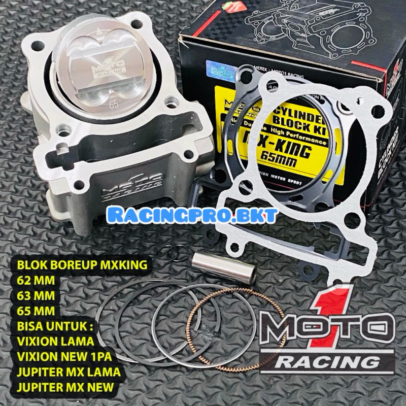 BLOK SEHER CYLINDER BORE UP MOTO 1 RACING MX KING / VIXION / R15 / MX 135 / XABRE / MX 150