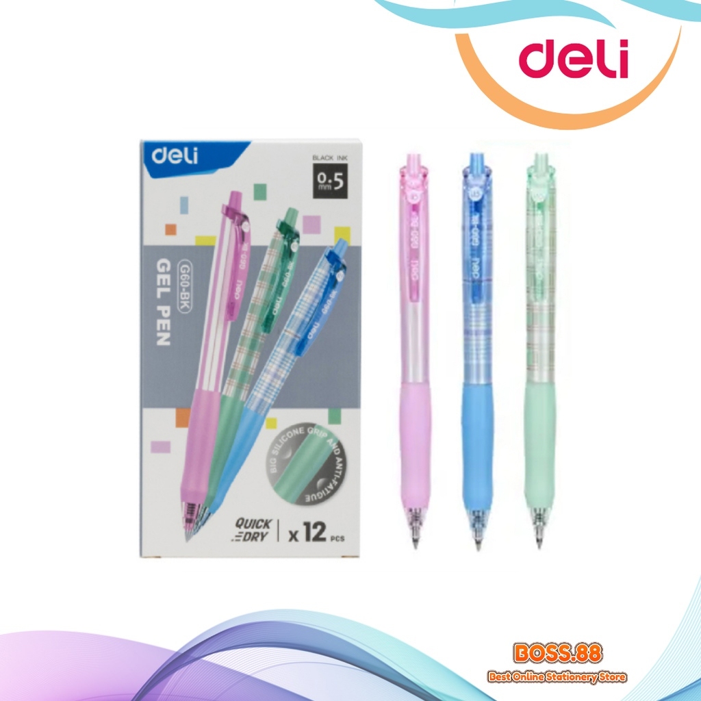 

GEL PEN / PULPEN GEL DELI G-60 BK (12 PCS)