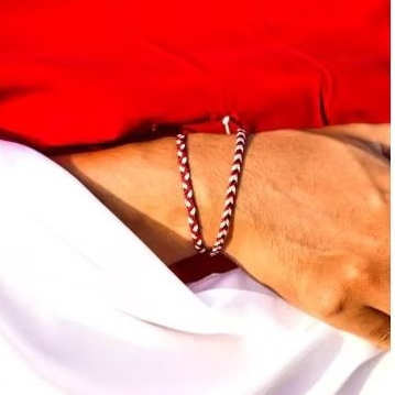 Preloved Gelang Tangan Unisex Musha Warna Merah Putih Aesthetic