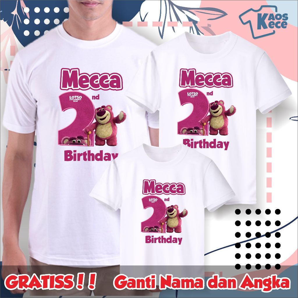 KAOS COUPLE ULANG TAHUN LOTSO BIRTHDAY CUSTOM, KAOS COUPLE FAMILY ULANG TAHUN