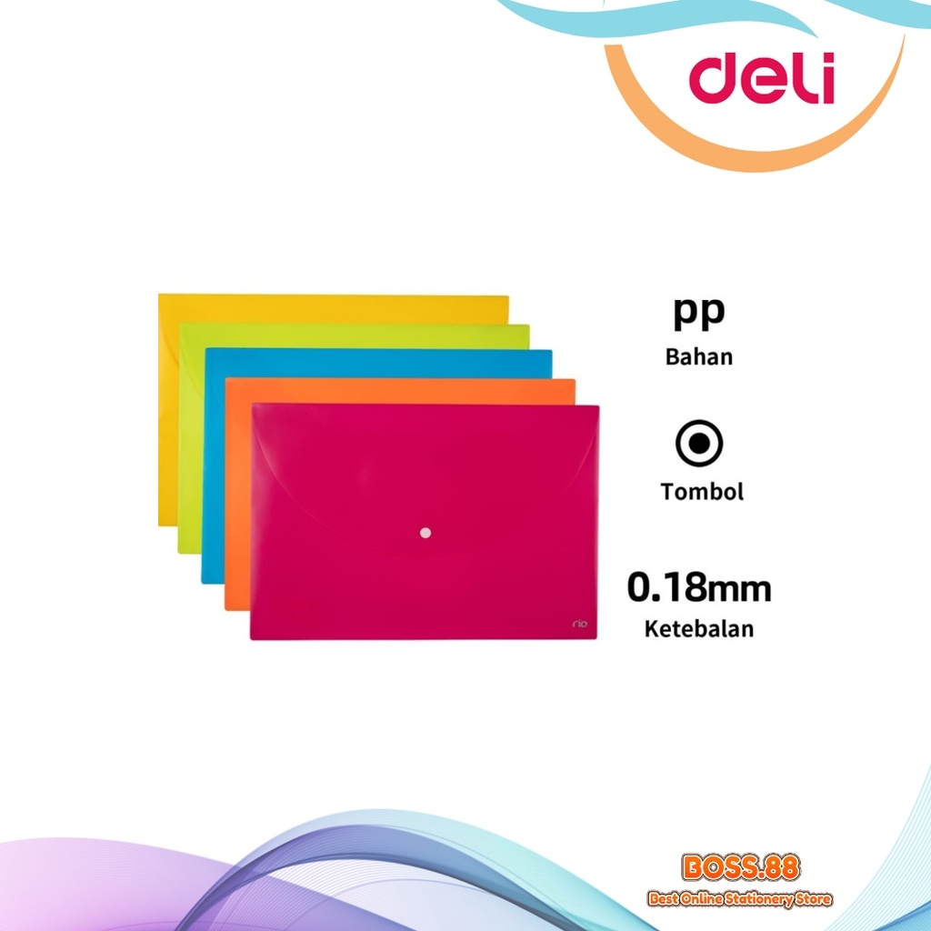 

BAG FILE / MAP PLASTIK KANCING PLASTIK DELI F4 F-10202 (3 PCS)