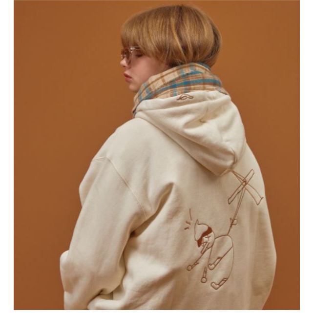 Jaket hoodie compagno Cream oversize SWEATER BRANDED ORIGINAL