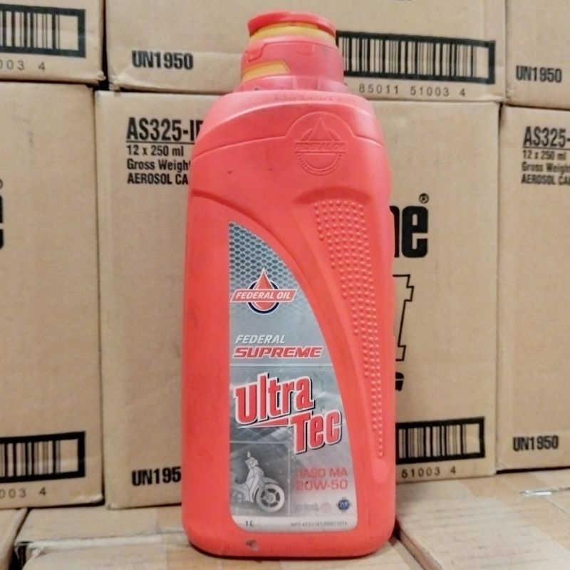 OLI MESIN MOTOR FEDERAL SUPREME ULTRATEC 1 LITER KEMASAN LAMA