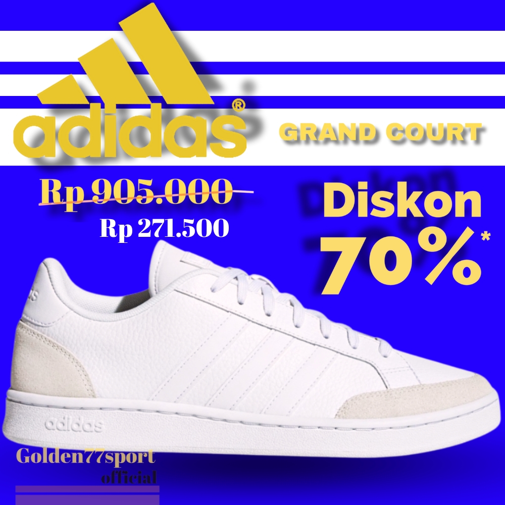 ( GRAND COURT FULL WHITE ) Spatu Sepatu Sneakers Adidas Samba Casual Og Pria Wanita Original Putih G