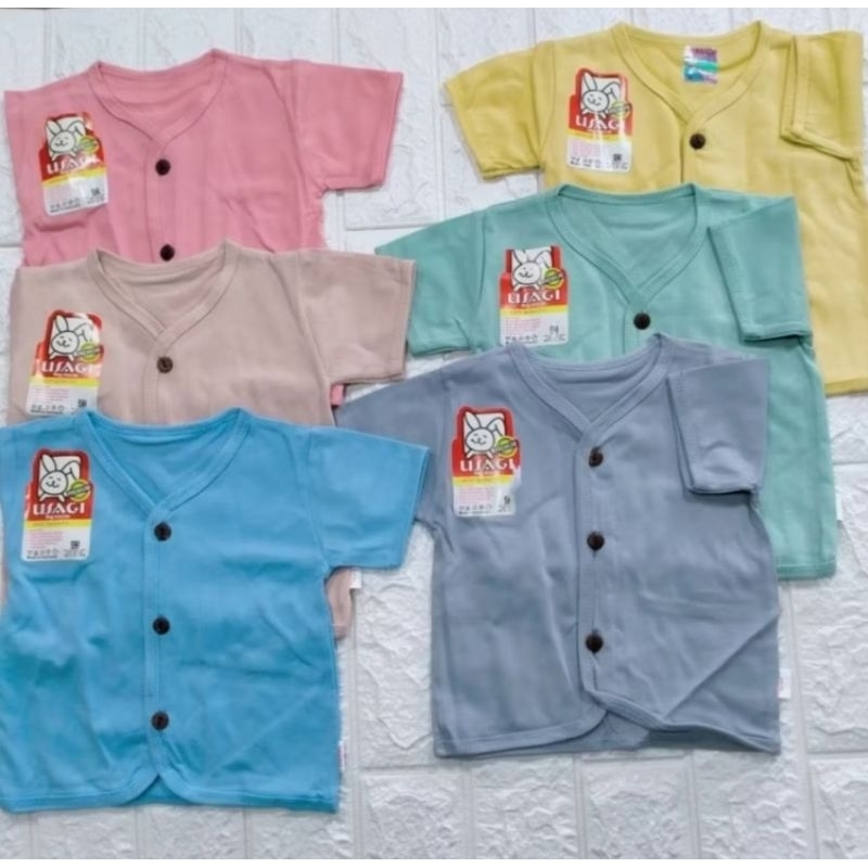MATA BAYI USAGI 3 PCS BAJU PENDEK NEWBORN BAYI POLOS SNI