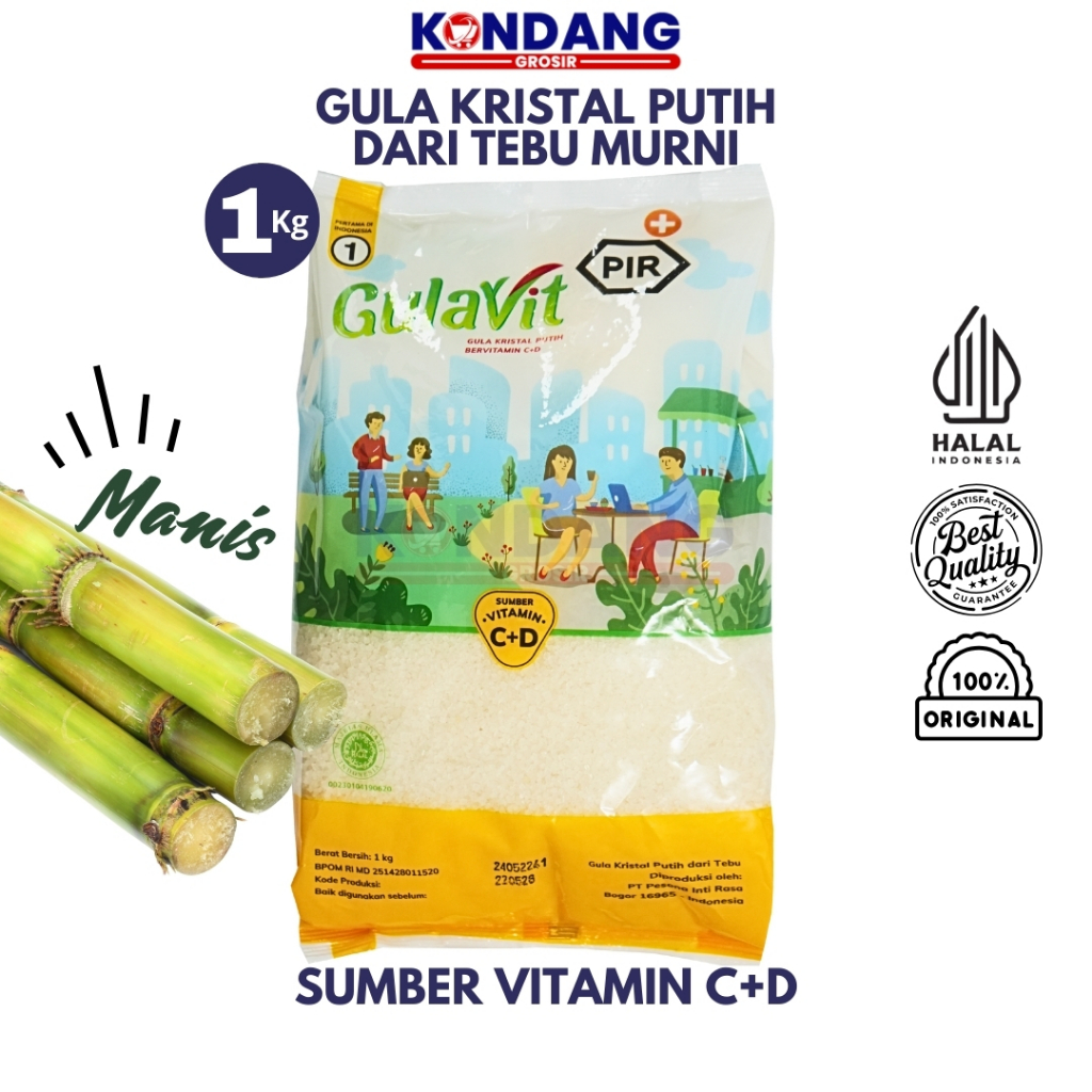 

Gula Pasir GulaVit PIR 1 Kg - Gula Pasir Bervitamin untuk Imunitas dan Kesehatan Tubuh