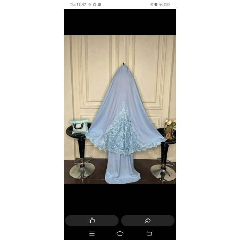 Mukena bordir punggung.dengan bahan katun mikro yg sangat bagus dan lembut dan tidak mudah kusut.nya
