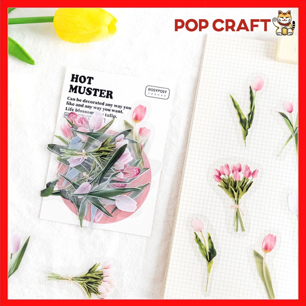 

PC ROSYPOSY Stiker PET FLOWER Sticker Decor Planner DIY Scrapbook Bunga Stiker Dekor Stiker - RP02
