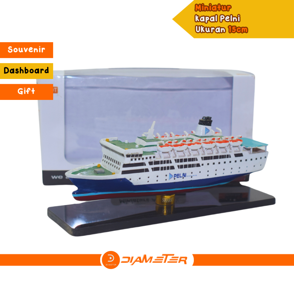 READY STOCK MINIATUR KAPAL PELNI 15CM I GIFT PAJANGAN DASHBORD EVENT SOUVENIR MURAH