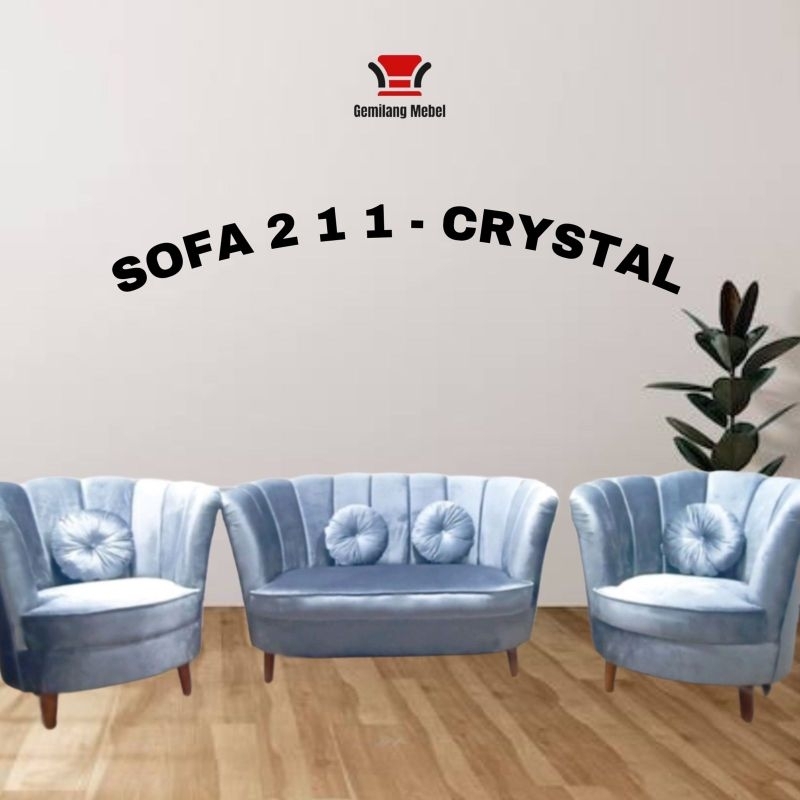 Sofa Cristal 211  | Sofa Minimalis | Sofa Bludru | Sofa Kerang