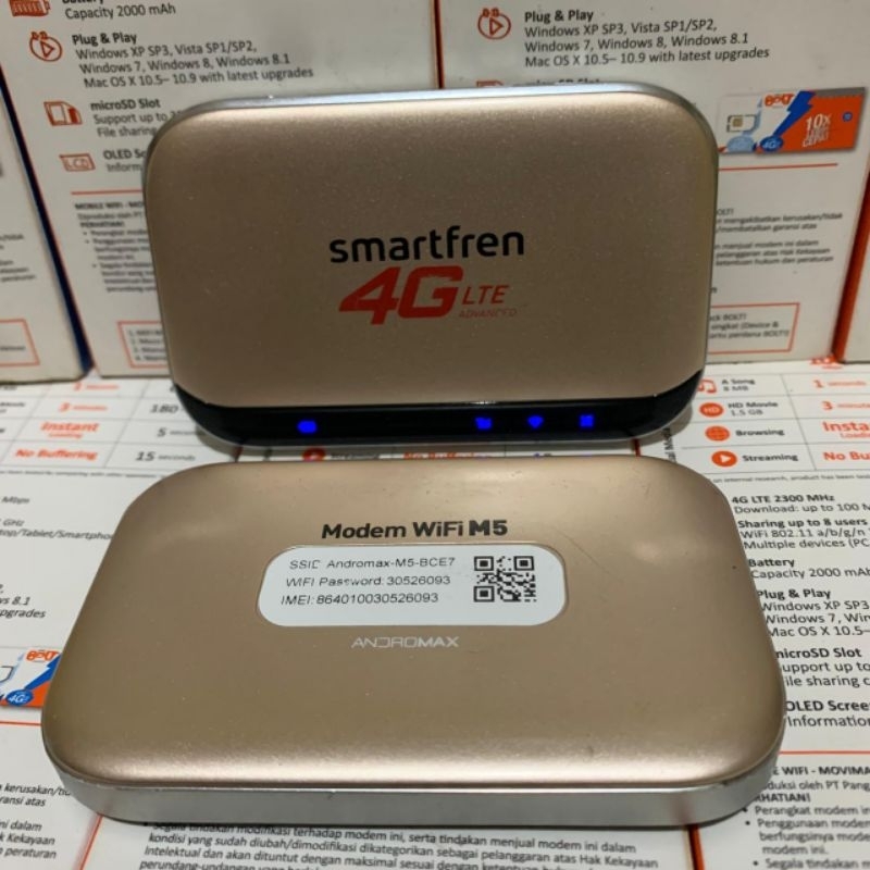 Modem Wifi 4G LTE Smartfren M5 M3Y Suport Smartfren Unlimited 4G LTE 850'2300Mhz