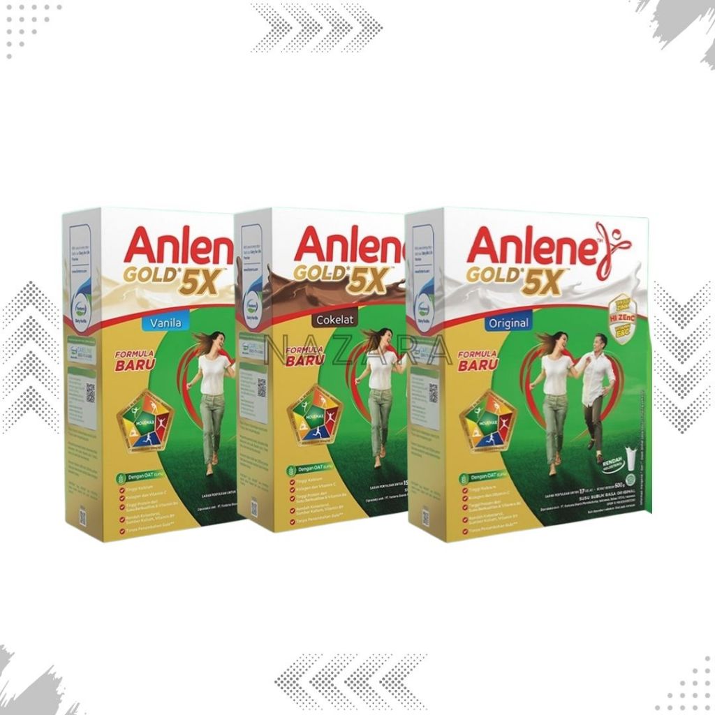 

Anlene Gold 5X Susu Bubuk Dewasa Origina/Vanila/Cokelatl 600g - Nutrisi Tinggi Kalsium Untuk Tulang, Sendi, dan Otot