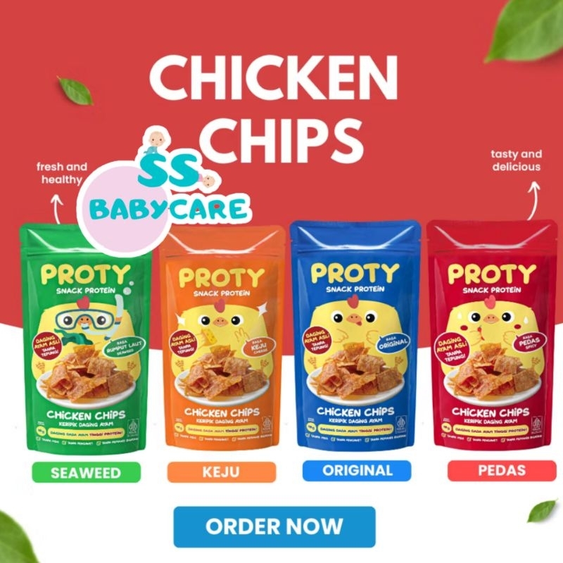 PROTY Chicken Chips 18gr - Snack Camilan Sehat Anak & Dewasa - Non MSG - Gluten Free / Camilan anak 