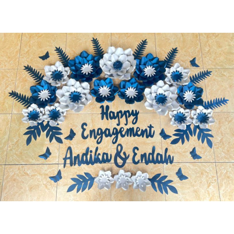 ready Paper flower dekorasi bunga kertas backdrop lamaran dekorasi tunangan tukar cincin engagement 