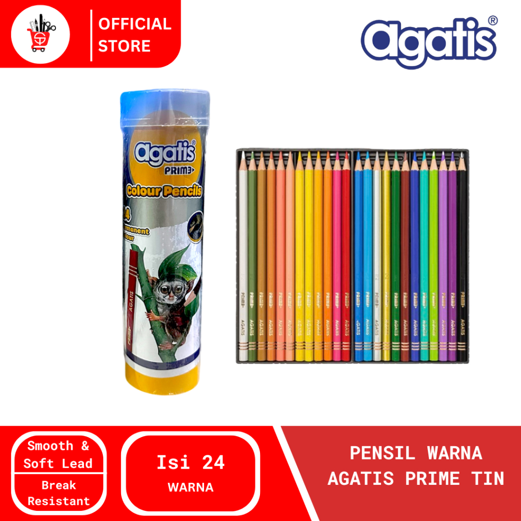

Color Pencil | Pensil Warna Agatis Prime 12 & 24 Warna Tin KALENG (1 PCS)