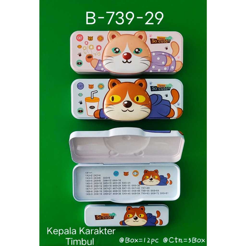 

Tempat Pensil Kaleng Susun 2 Tingkat + Anak XIAO LING JING B-739 Tiger Cat Cute Kucing