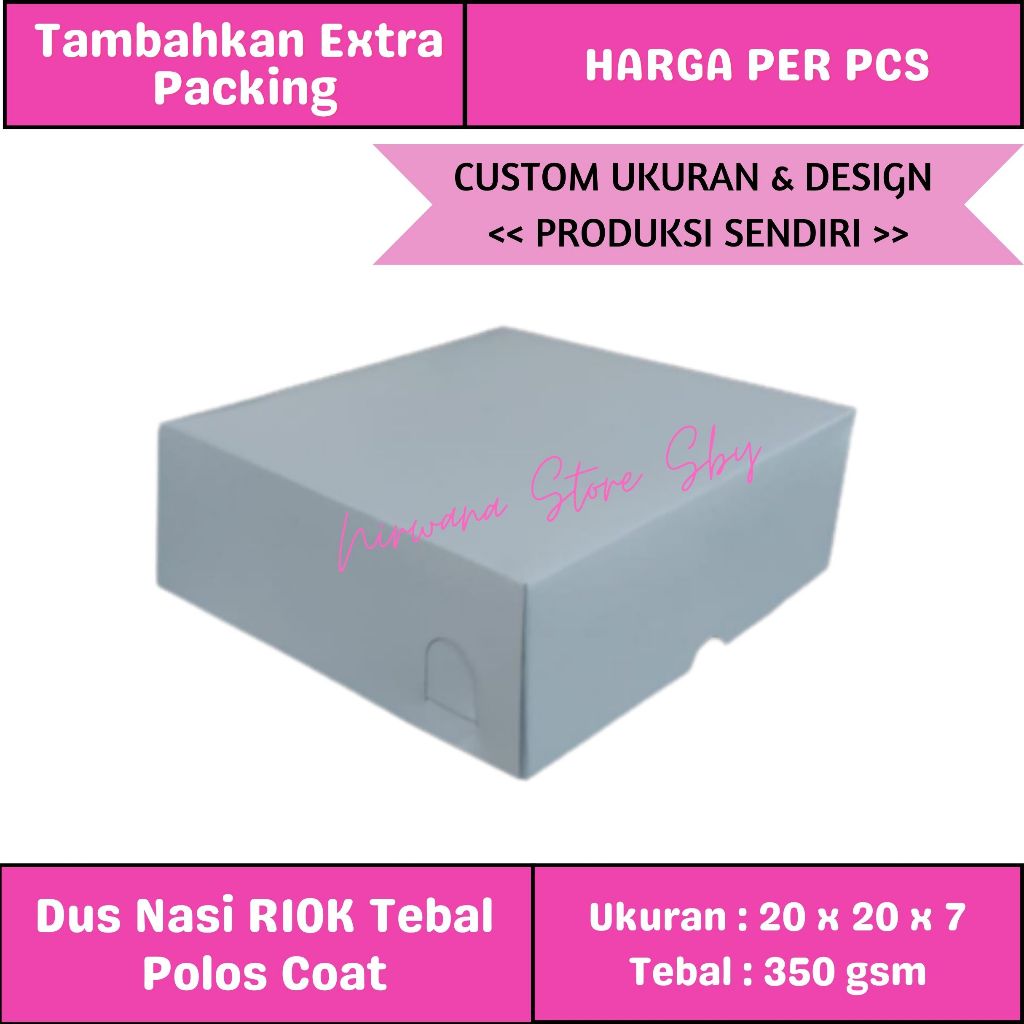 

Dus Kue / Dus Nasi R10K 20x20x7 Tebal Coat | Kotak Nasi / Kotak Kue