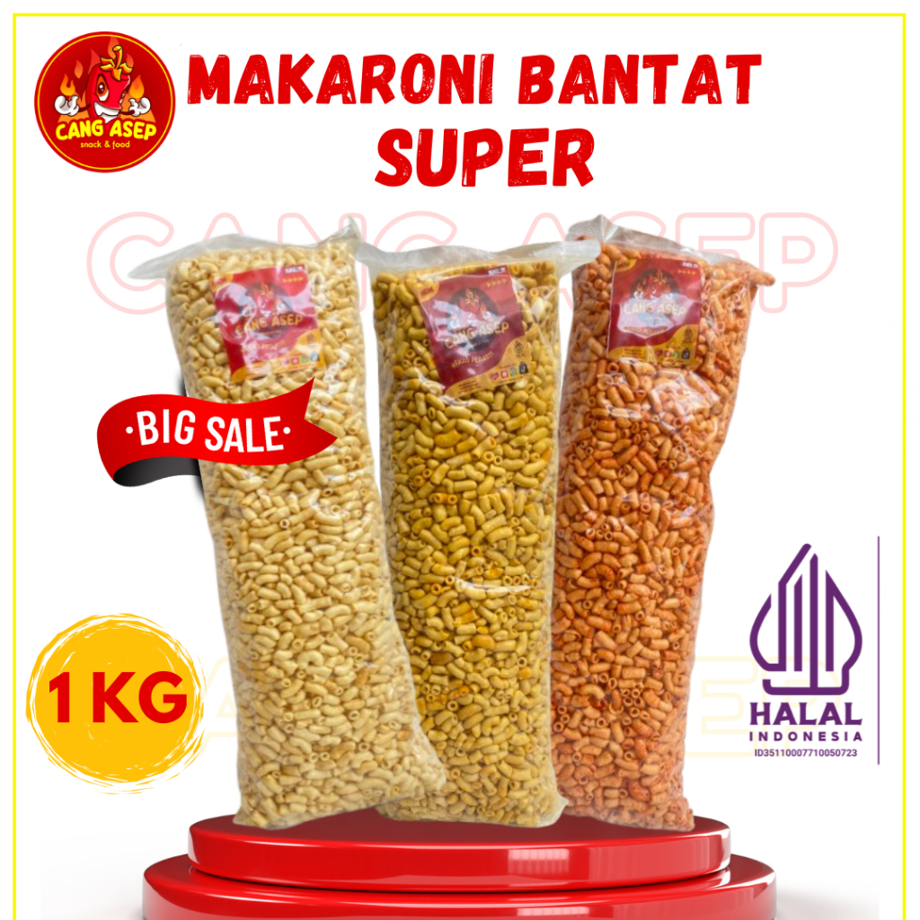 

Makaroni Bantat Pipa Super 1Kg - Makanan ringan cemilan snack food pedas gurih jagung manis