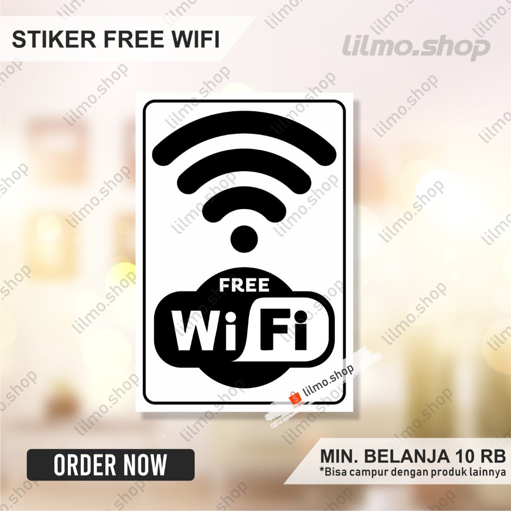 

Stiker Free Wifi, Uk 15 x 22 Cm