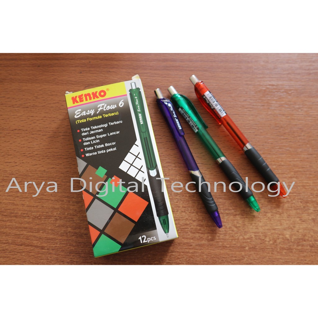 

Easy Flow 6 Ballpoint Bolpen Pena Balpen Pena Hitam KENKO