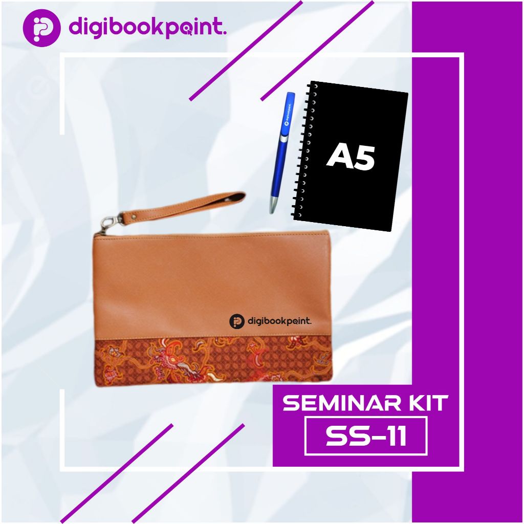 

Custom Seminar Kit Workshop Pelatihan / Souvenir Paket Seminar Kit | Pouch Imitasi, Notebook Spiral A5, Pulpen Sablon, Lanyard Printing, PVC ID | SM7