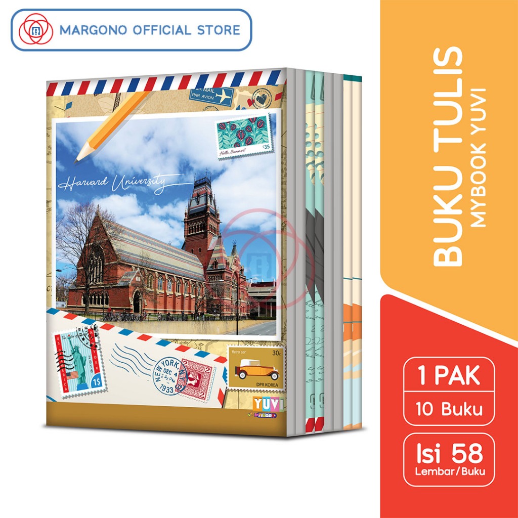 

My Book Yuvi Buku Tulis Postcard University 58 Lembar - 10 Buku