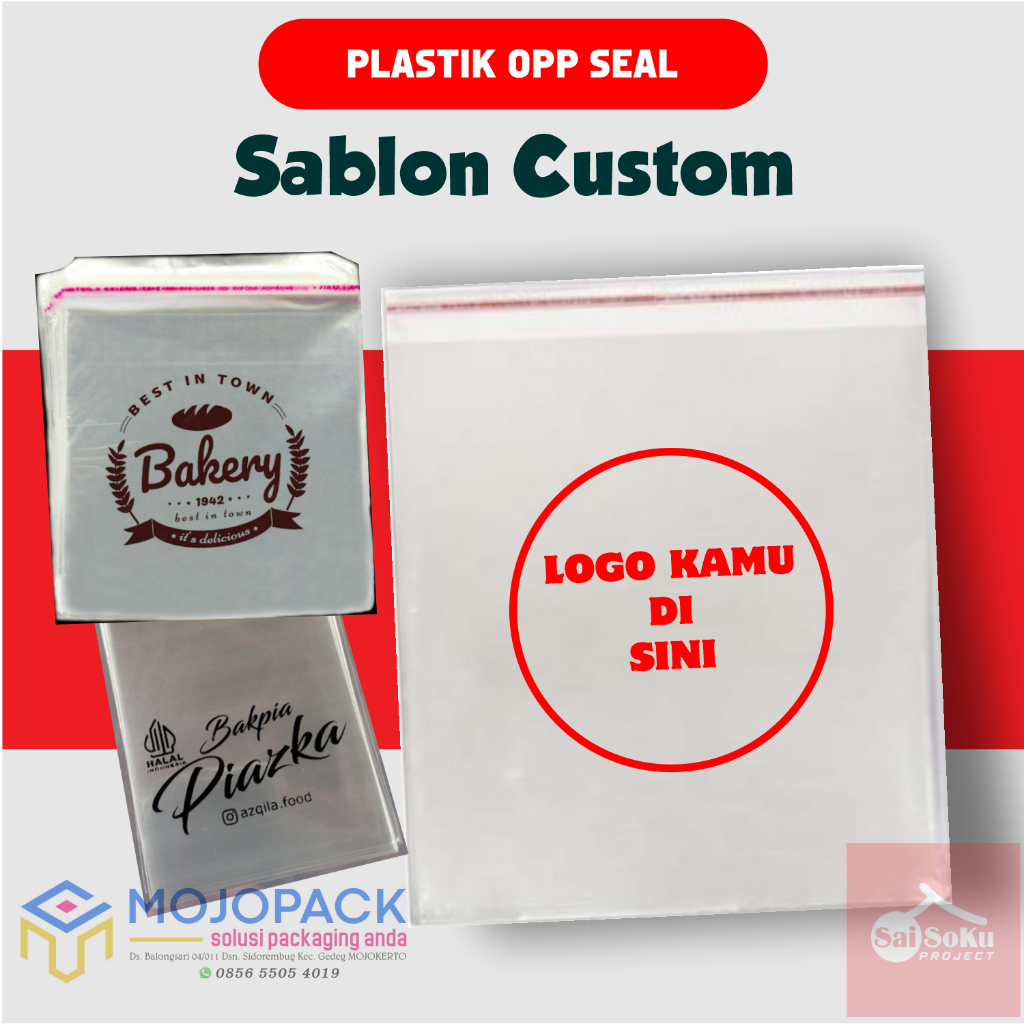 Sablon Plastik OPP Seal -  OPP Lem Sablon Merk Sendiri - Sablon Plastik Roti, Kue, Snack Camilan