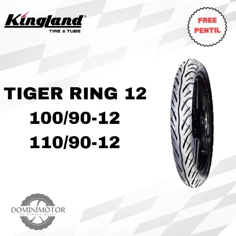 Ban Scoopy Ring 12 KINGLAND King TIGER 100/90 110/90 Ring 12 Ban Motor Tubeless Ban Scoopy Ban Motor