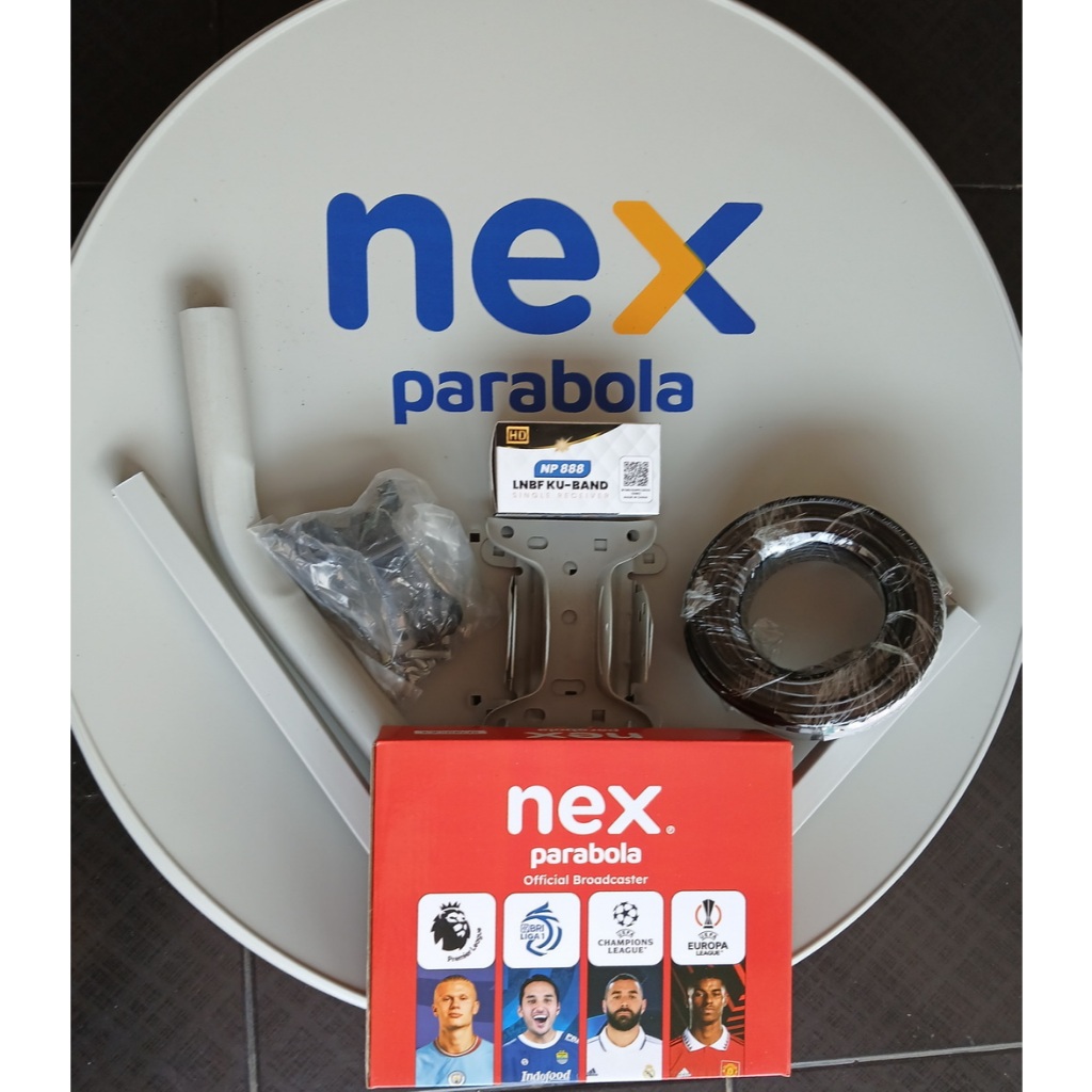 Nex Parabola Satellite Receiver lengkap Dish ukuran 60cm Gratis TV Nasional selama 1 Tahun
