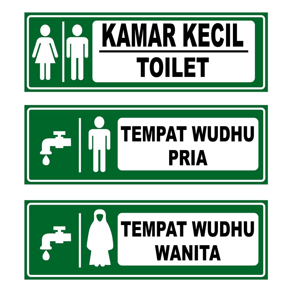 

Stiker vinyl TOILET/TEMPAT WUDHU PRIA-WANITA uk 7.5x23cm