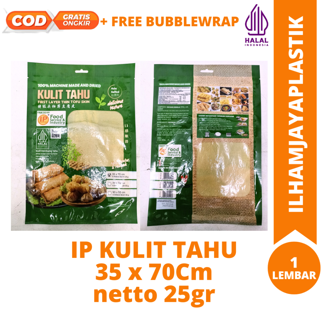 

IP Kulit tahu 35x70cm / kulit tahu tipis 1 lembar 25gr