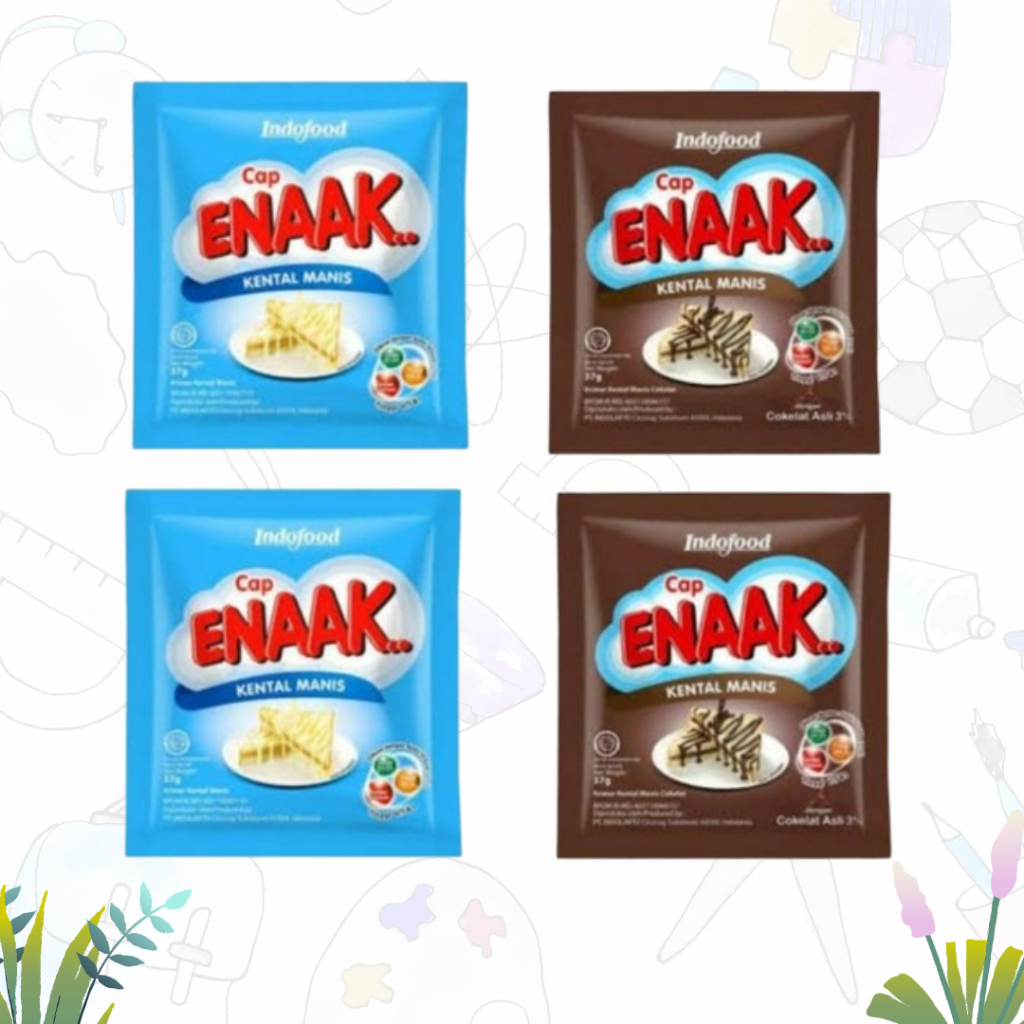 

Susu Kental Manis Cap ENAAK Sachet Rasa Coklat I Rasa Vanila 6x37gr (PCK)