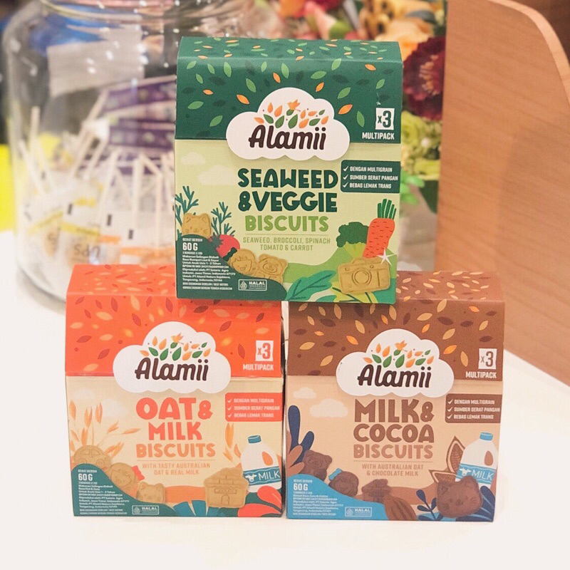 

Alamii Multigrain Biscuits - Camilan Snack Biskuit untuk Anak (1 regular pack isi 3 single serve pack x 20g)