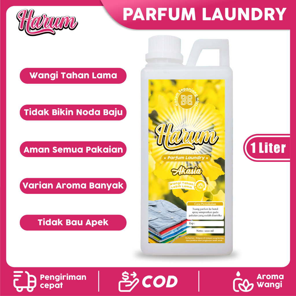 Parfum Laundry Tahan Lama Aroma Akasia Wangi | Pewangi Laundry Antibacterial Harga Murah