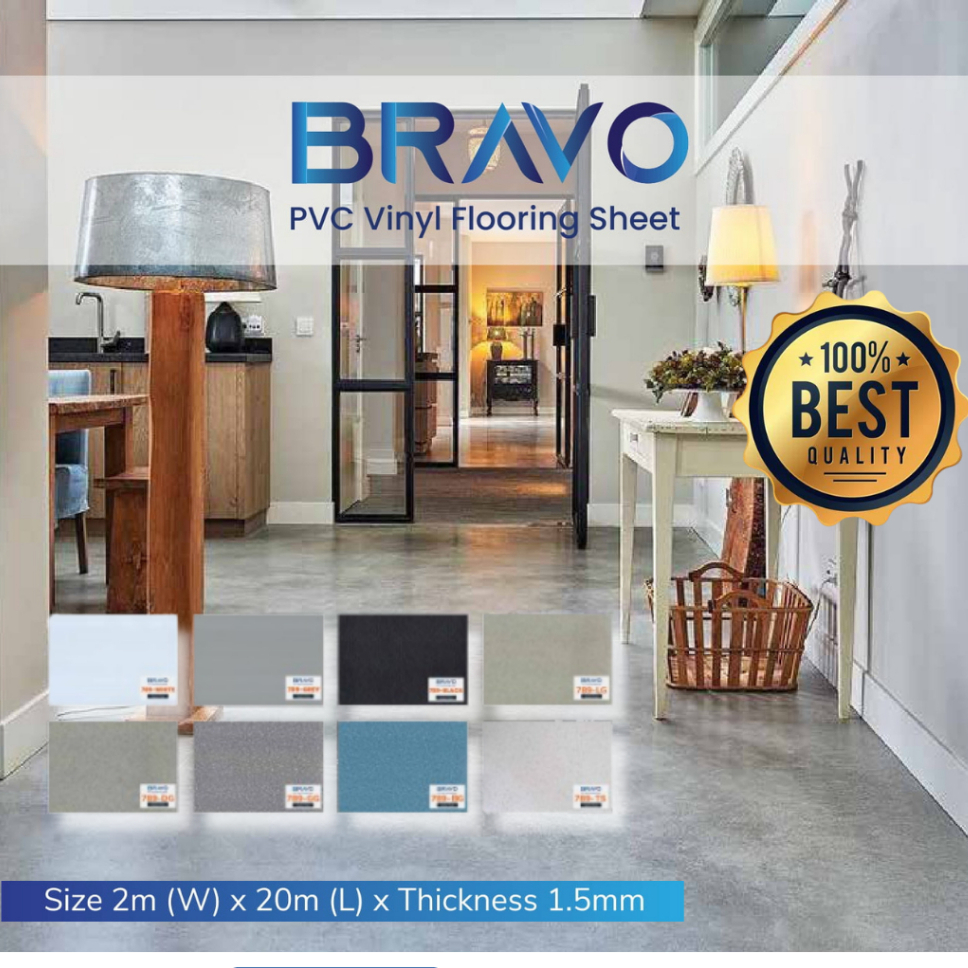 Lantai Vinyl Roll BRAVO Tebal 1,5mm / Vinyl Roll Meteran / Harga Per-METER