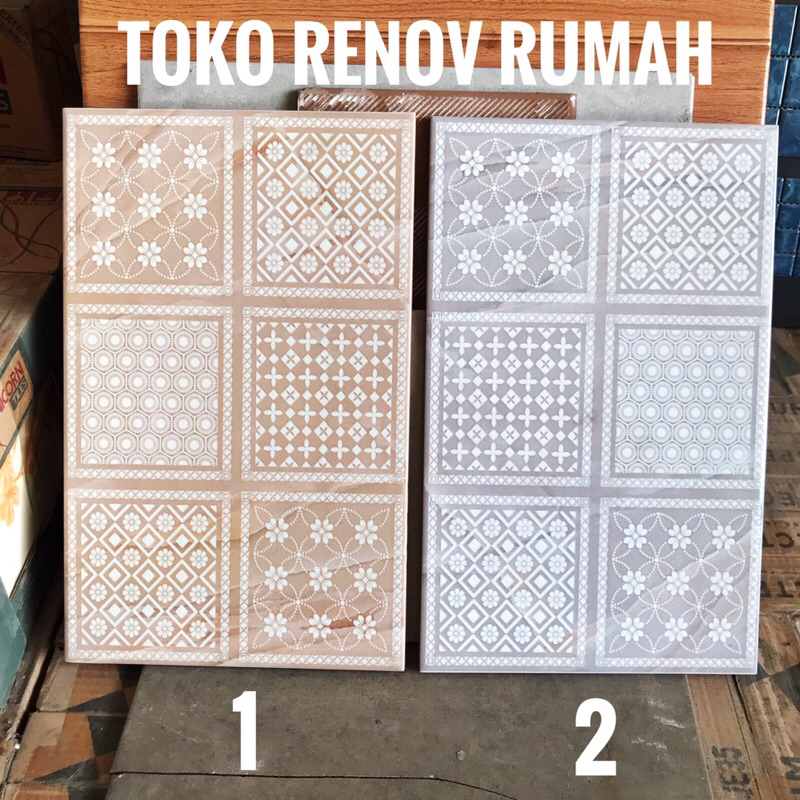 keramik dinding 25x40 motif batik (GLOSSY)/ keramik dinding kamar mandi/ keramik dinding dapur/ kera