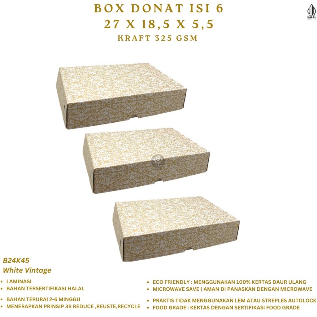 

Kardus Donat Box Donat Isi 6 Dus 27X18.5X5.5 (B24K45-Laminasi)