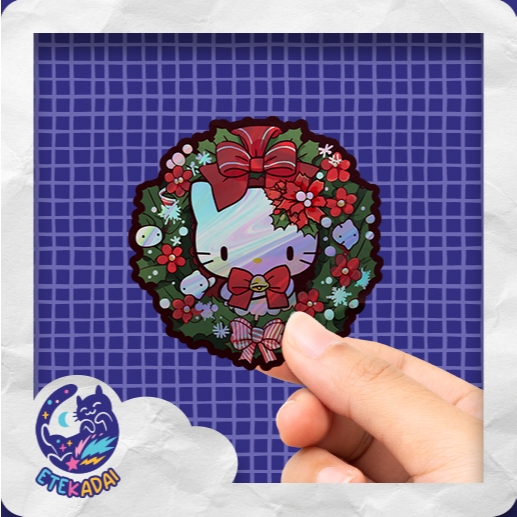 

Stiker Hologram Hello Kitty Wreath