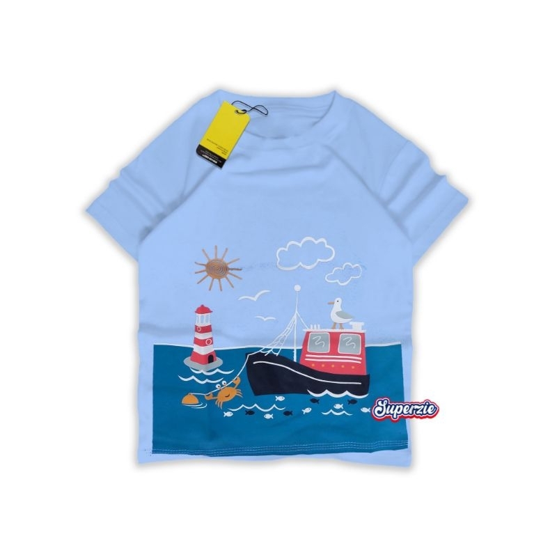kaos kapal laut biru